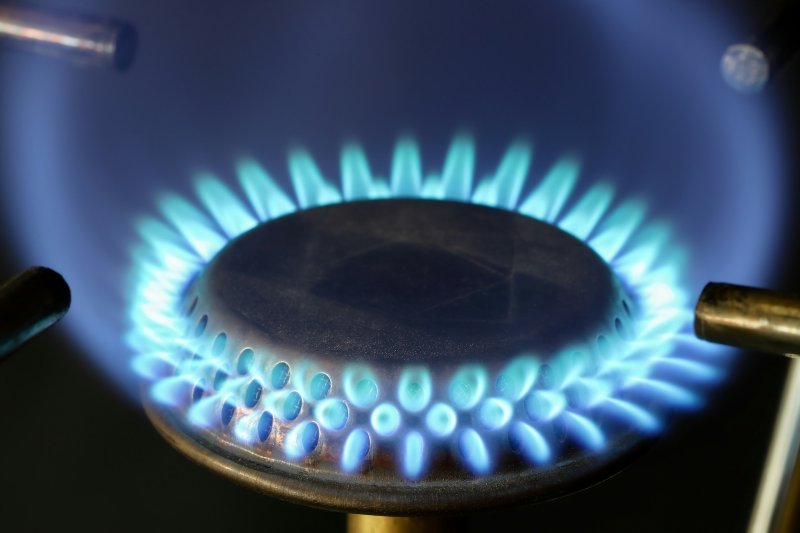 Blue ring of gas flame from a burner showing clean combustion